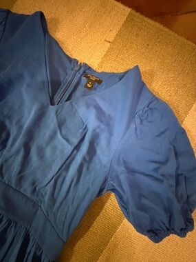 Ann Taylor Electric Blue V-Neck Dress